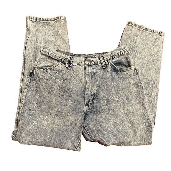 Vintage Rustler Jeans Blue Denim Stone Acid Washed VTG 1980s USA Men's 34x31.5 - Picture 3 of 6